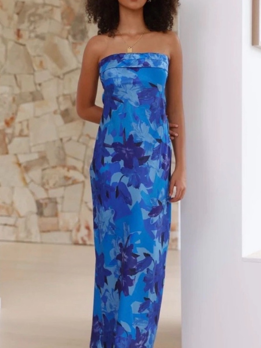 Miya Maxi Dress - Blue Floral